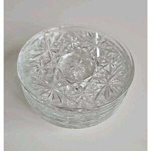 Anchor Hocking EAPC Star of David Crystal Coasters – Set of 8 – 4.38 inches